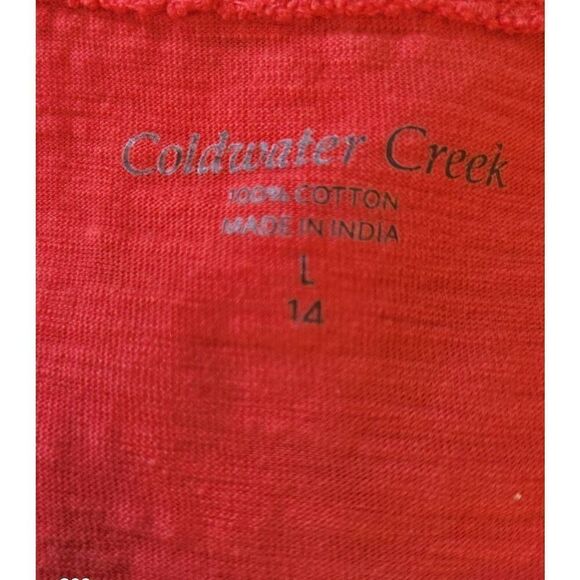 T35 Coldwater Creek Fall Orange Tee w/Sparkly beads at neckline Autumn - Picture 8 of 9